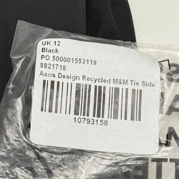 ASOS Design Mix and Match V Cut Tie Side Bikini Bottoms Black Womens US Size 8 - Picture 3 of 6